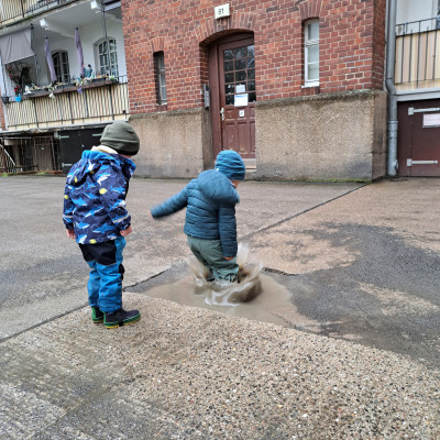 Wir sind bei jedem Wetter draußen.